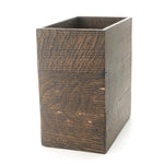 Charred Wood Wastebasket, Lacquer, Rectangle