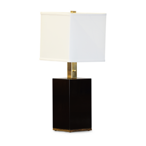 Parchment Lamp - high-gloss finish with white linen shade