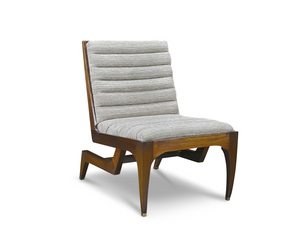 Handmade Walnut & Brass Slipper Chair